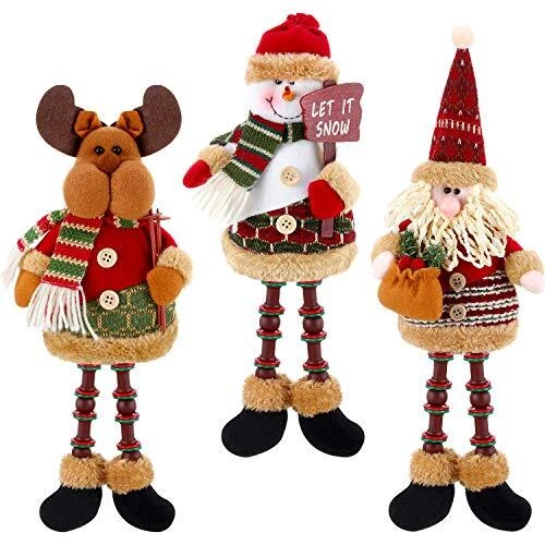 3 Stücke Weihnachten Sitzen Weihnachtsmann Schneemann Rentier Weihnachten Orn...