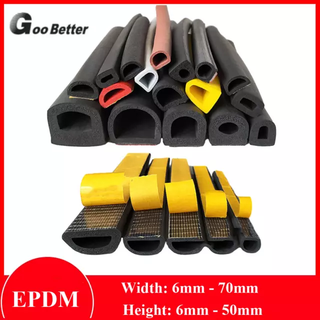 EPDM Rubber Seal Strip Draught Excluder Sticky Foam Insulation Tape Door Window