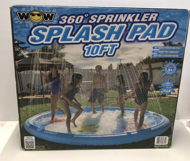 WOW Giant Sprinkler Splash Pad Backyard Water Park Inflatable 10 Ft Wading Pool