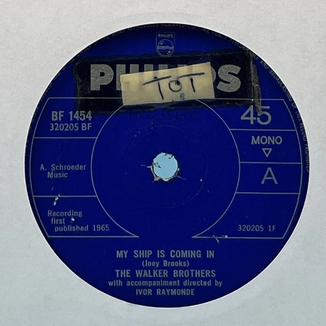 THE WALKER BROTHERS My Ship Is Coming In 1965 disque vinyle unique 7