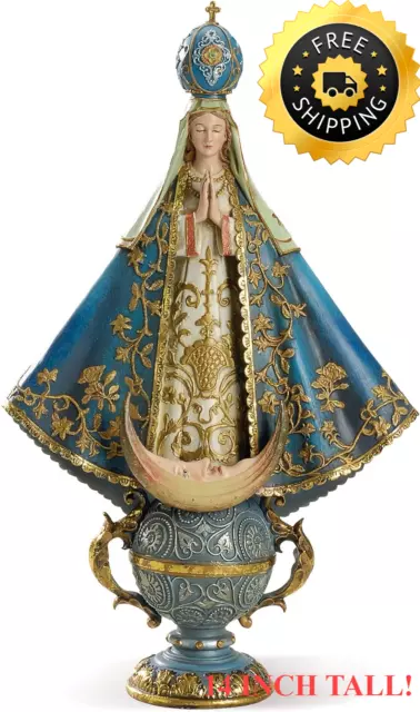 14" H Resin Statue Virgin of San Juan De Lagos Figure Praying Priestess Angel