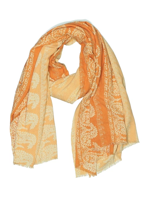 Bajra Women Orange Silk Scarf One Size