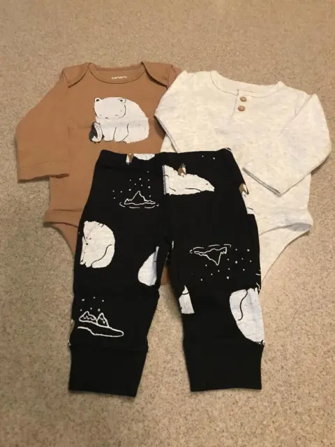New Baby Boy Carter's 3-Piece Polar Bear Outfit Set 3 6 9 12 18