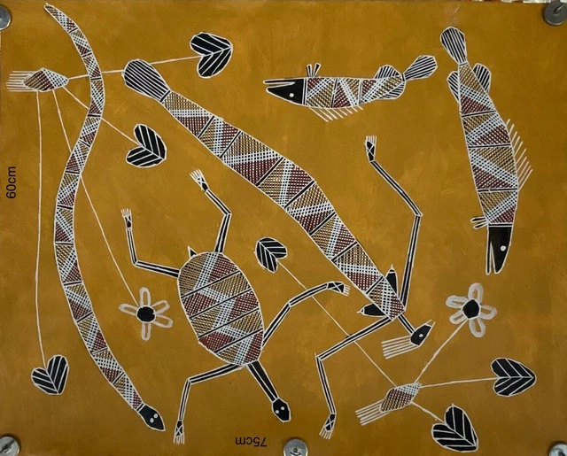 Shane Rourke SHANE ROURKE ABORIGINAL Artist Painting MIMI SPIRTS FISH TURTLE SNAKE ...