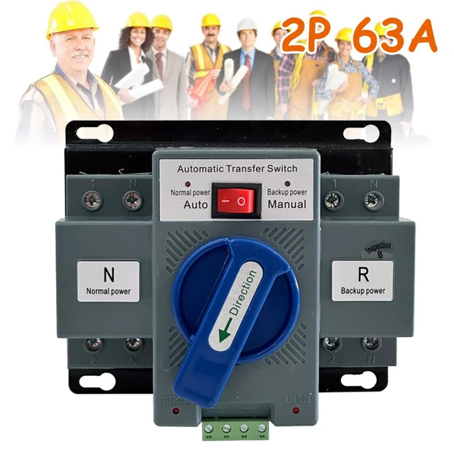 230V 2P 63A Dual Power Generator Changeover Switch Automatic Transfer ...