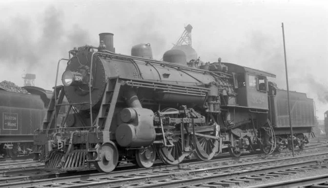 BM Boston & Maine Railroad locomotive, Engine No. 3234, 4-4-2 OLD TRAIN PHOTO