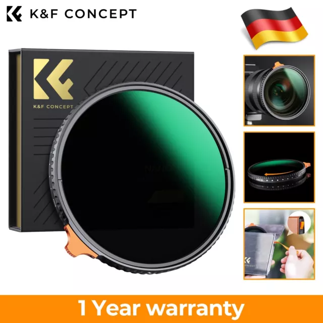 K&F Concept ND2-400 Variabler Graufilter Slim Fader ND Filter Nano-X 37-95mm