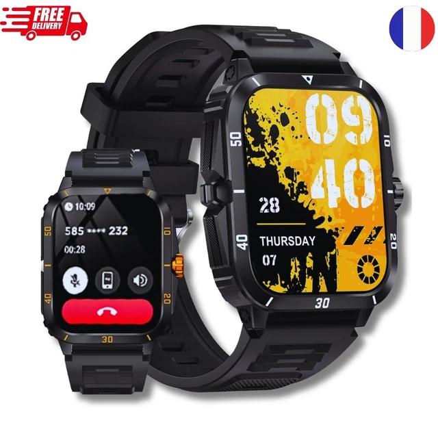 Montre Connectée Homme Pour Android Ios Avec Appel Bluetooth, 1,43