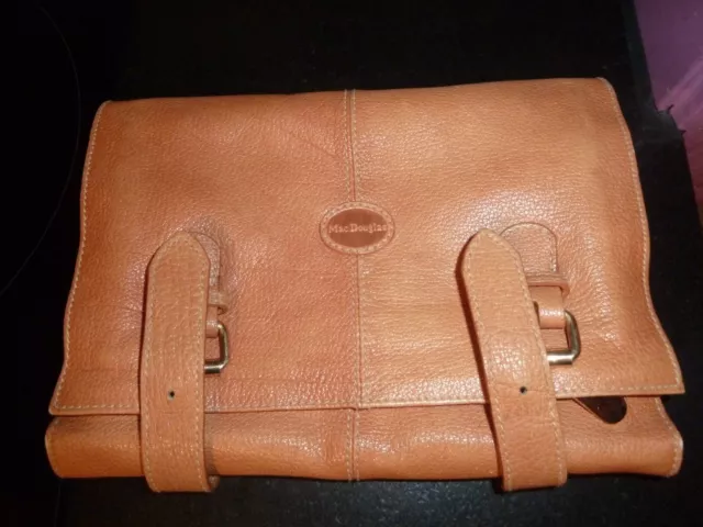 Trousse de toilette pochette Mac Douglas cuir camel en TBEet qualité