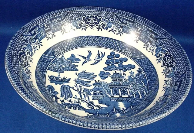 Retro 1980s CHURCHILL England BLUE WILLOW 15.5cm GEORGIAN SHAPE CEREAL BOWL - AU