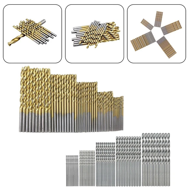 Set De 5 Mèches Longues HSS 2-5mm - 150-160mm, Acier Rapide - Pour Perçage Profond Bois, Aluminium, Plastique