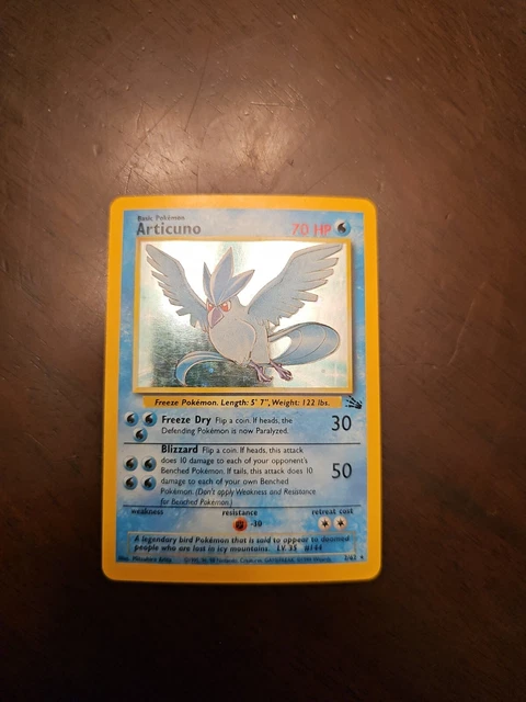 HOLO Pokemon ARTICUNO Card Fossil 2/62 Set Ultra Rare PSA, See Pictures, Nice