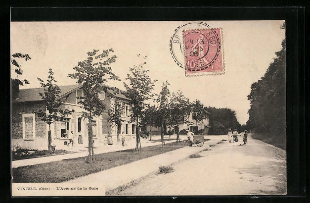 CPA Vineuil-Saint-Firmin, L´Avenue de la Gare 1906