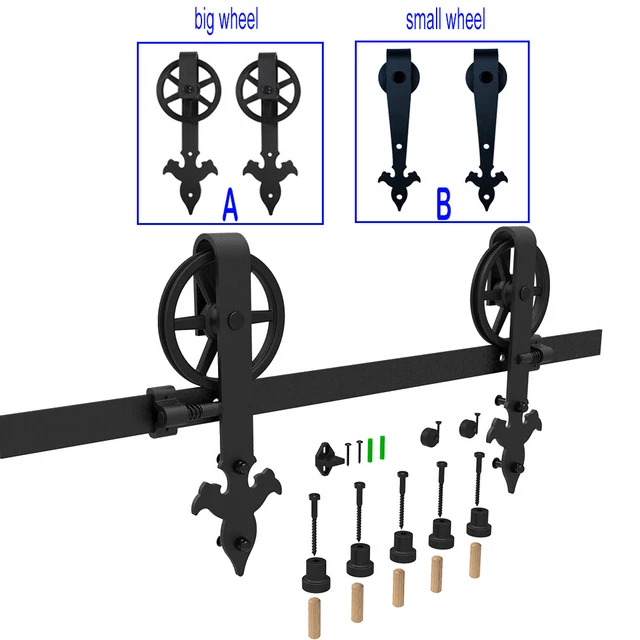 4 ~ 20FT Sliding Barn Door Hardware Kit for Single/Double/Bypass Big/Mini Roller