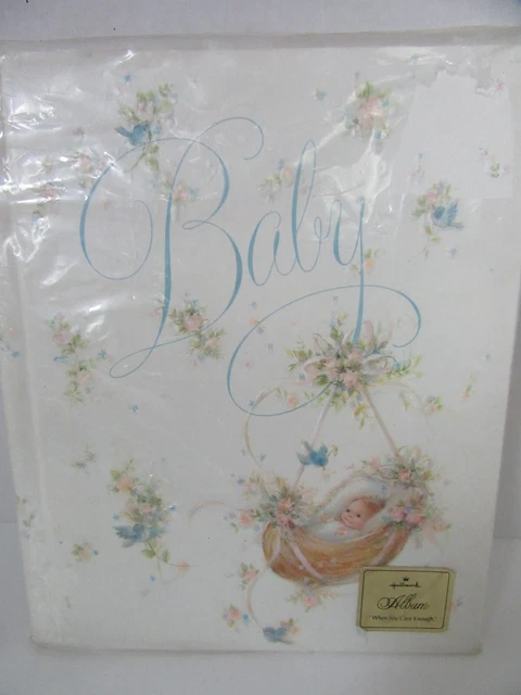 Hallmark Fill In Keepsake Baby Scrapbook Photo Album Blue Illustrated