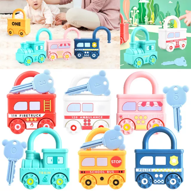 6 Pcs Lock and Key Toy for Toddlers Numbers Matching and Counting Kids PaqGC