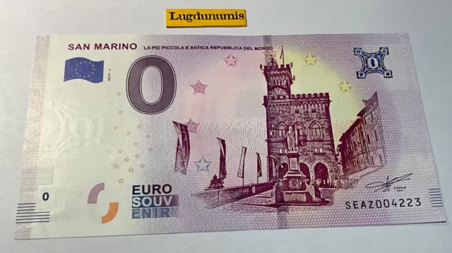 Billet 0 Euro Assisi 2019-1 euro souvenir touristique