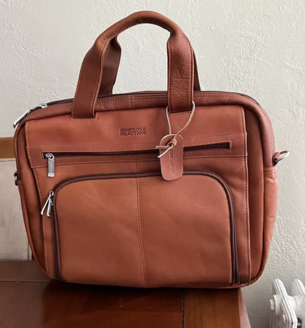 KENNETH COLE REACTION LAPTOP COMPUTER LEATHER BAG(missing strap)