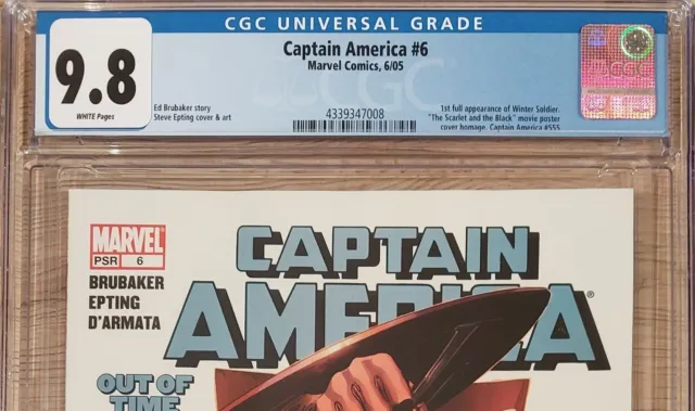 Captain America #6 CGC 9.8 NM/M REG CVR Marvel 2005 1st Winter Soldier BRUBAKER