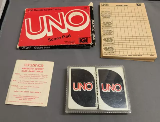 1979 UNO Card Game Complete in Original Plastic Box 