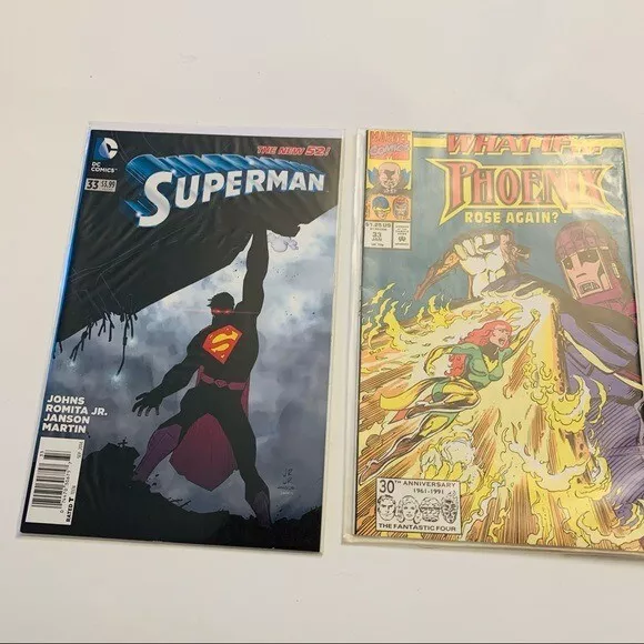 Vintage Superman & Phoenix collectable comic books blue