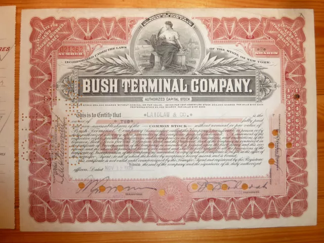 RR: Bush Terminal Company, New York, 1929, div. Shares*