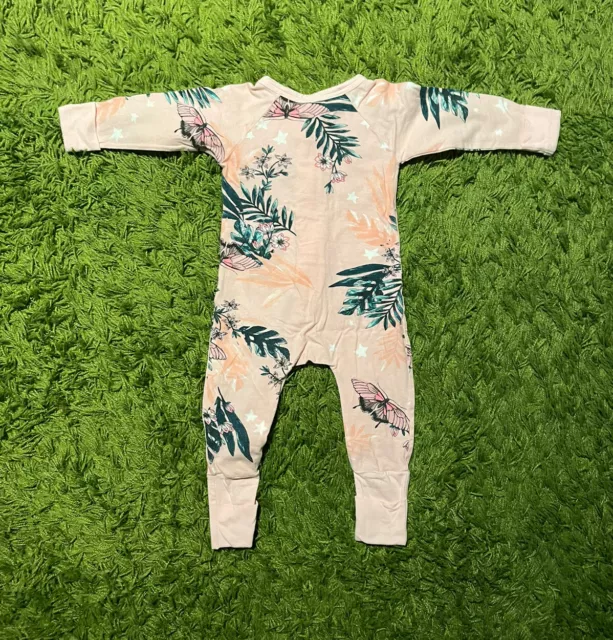 Bonds Baby Girl Butterfly Atrium Pink Wondersuit Size 0 GUC 3