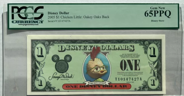 2005 Disney Dollar Series CHICKEN LITTLE $1 PCGS 65PPQ Gem New #T10147427A 4E