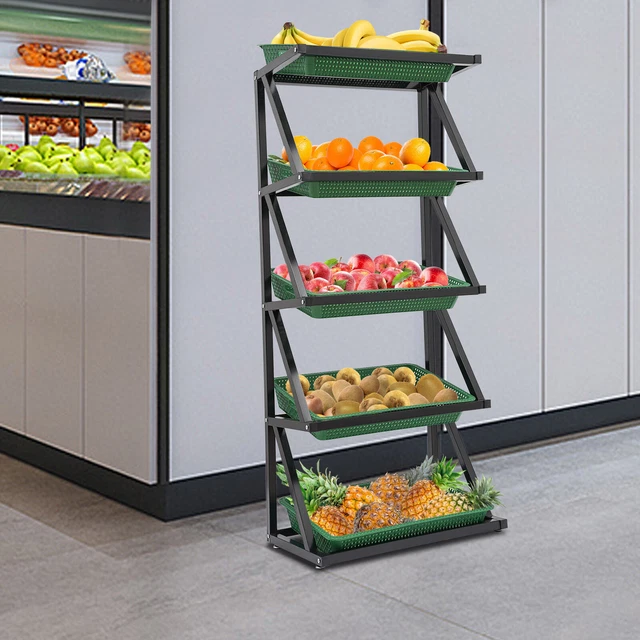 RETAIL DISPLAY RACK Market Shelf Merchandiser Fruit Vegetable Snack