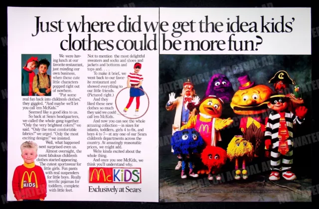 McDonald's McKids Clothing Sears 1987 Trade Print Magazine Ad Poster ADVERT