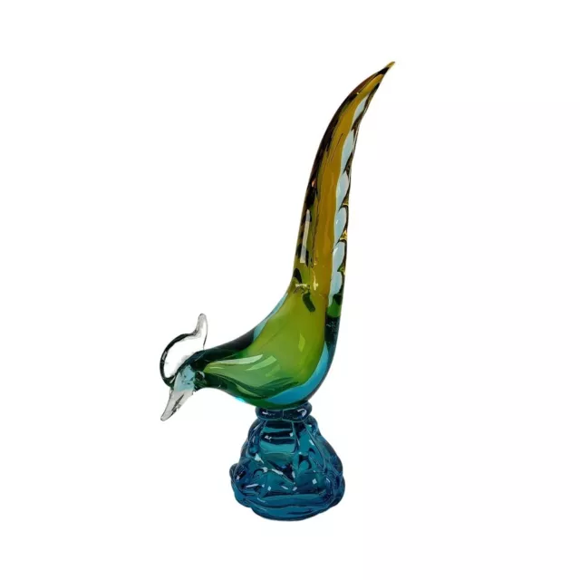 Art Glass Pheasant Hand Blown by Archimede Seguso of Murano Italy 14 1/8" MCM 3