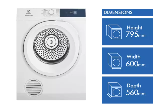 Electrolux 6kg Sensor Laundry Clothes Electric Dryer EDV605H3WB 2
