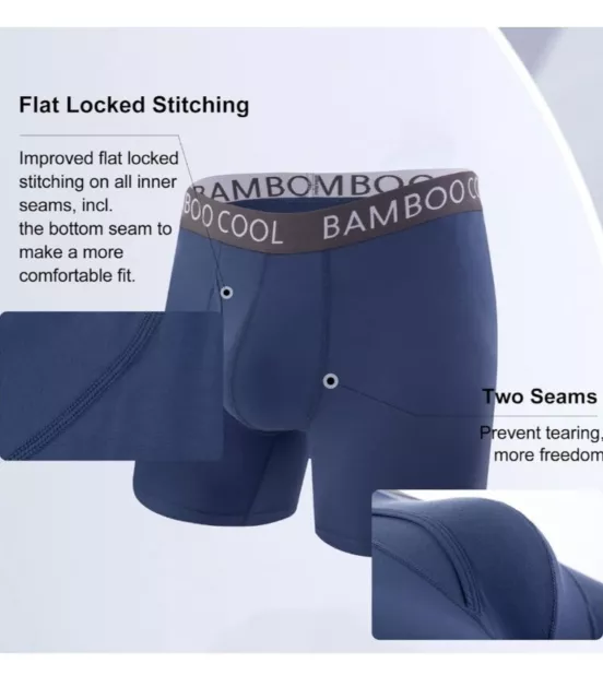 BAMBOO COOL MEN'S MEDIUM Bamboo Underwear Boxer Briefs 4 Pack Soft ...
