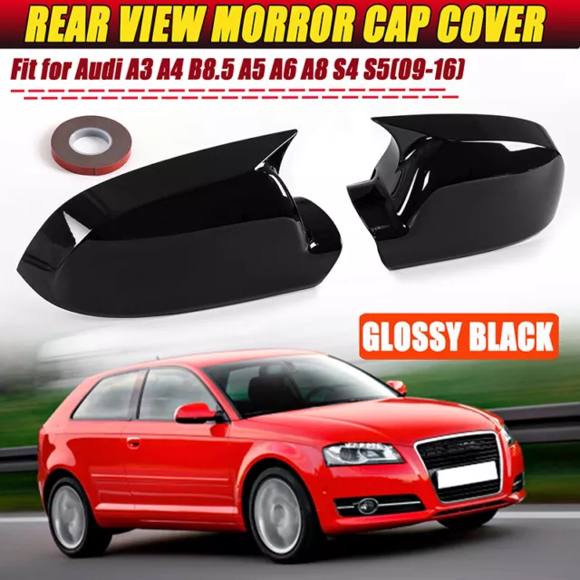 1Pair Mirror Cover Fits Audi A3 A4 A5 B8.5 S5 Add On Side Rear View Mirror Cap