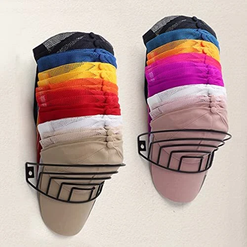 Hat Rack for Wall and Door 2 Pack for 30 Baseball Caps Metal Hat Organizer