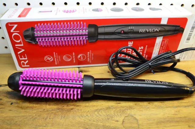 Revlon Silicone Bristle Heated Hair Styling Brush 1 inch barrel