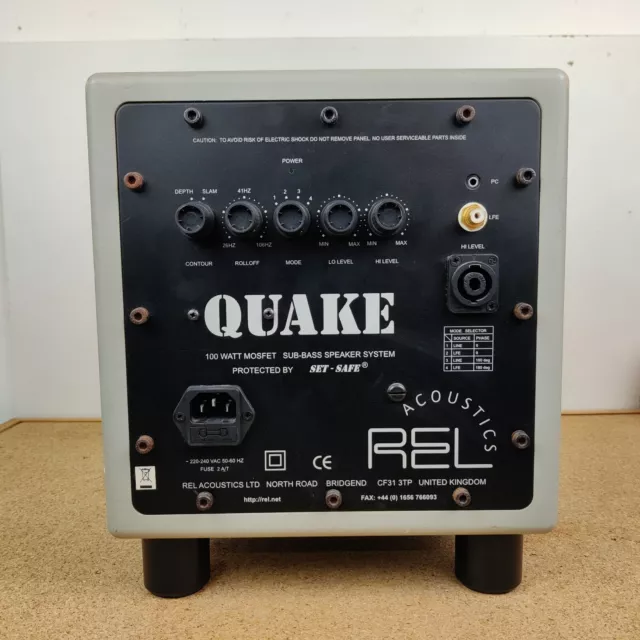 REL Quake Active/Powered Subwoofer Bass Speaker Fully Working Grey