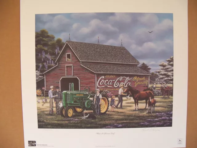 1998 Coca Cola John Deere Fine Art Print Signed Pamela C. Renfroe #1500/1500