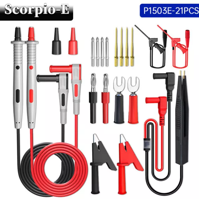 Multimeter Test Leads Kit, Precision Sharp Probe Test Lead 1000V 20A  Gold-Plated Probe Leads with Alligator Clips, Test Extension, Banana Test  Lead Probe Clip Suitable for Most of Digital Multimeter: :  Industrial