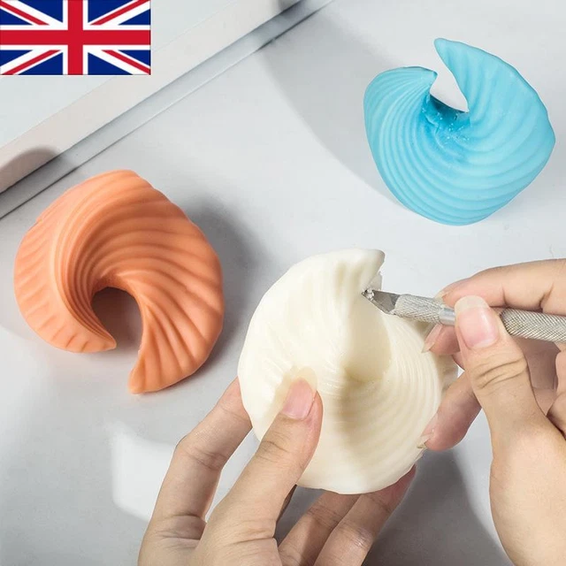 UK 3D Silicone Candle Moulds DIY Soy Soap Aromatherapy Candles Wax Plaster Molds