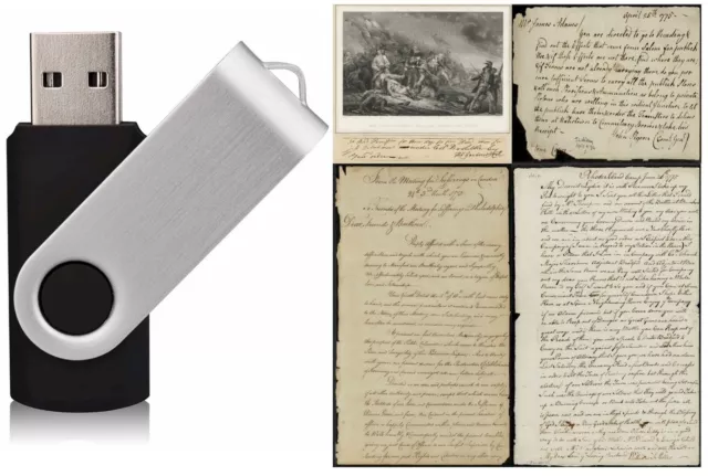 1177 manuscritos antiguos de la guerra revolucionaria americana (1759-1802) en USB