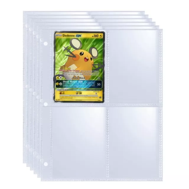 Lot de 40 pochettes pour cartes à collectionner à 320 poches, protection  double face à 4 poches, feuilles de cartes ultra transparentes pour  classeur à 6 anneaux, A5, pages pour cartes Pokémon 