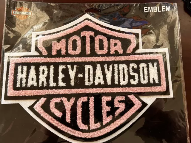 HUGE 12" Harley Davidson Motorcycle Pink Bar & Shield Back Patch HD Vest Jacket