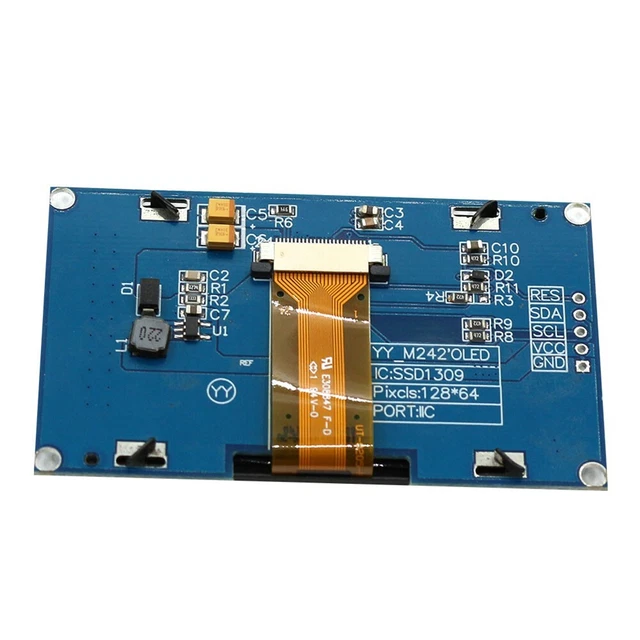 Display OLED SSH1106 1.3" I2C - 128x64 Pixel, Blu, Per Arduino, AVR, PIC, STM32 - Foto 8