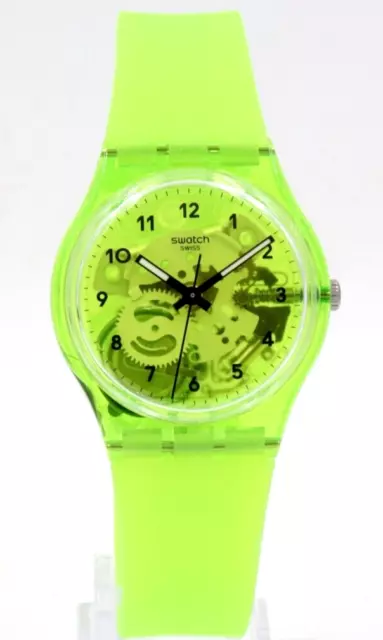 New Swiss Swatch Originals Lemon Flavor Silicone Skeleton Watch 34mm GG227 $80