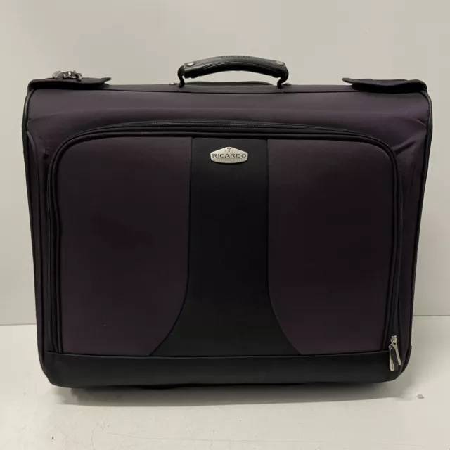Ricardo Beverly Hills Garment Roller Luggage Purple Suit Case Large 24”x22”x10”