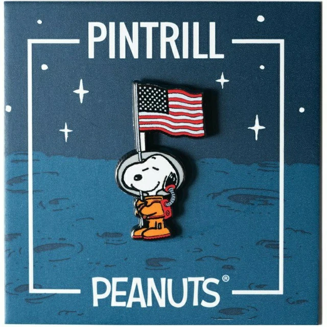 PINTRILL X PEANUTS American Flag Astronaut Snoopy Pin *BRAND NEW* NASA ...