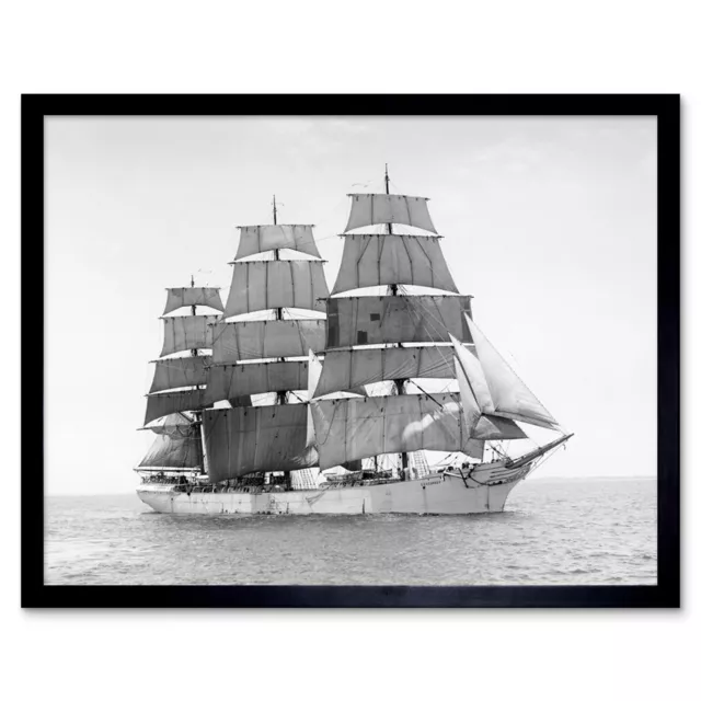 Green Sailing Ship Gd Kennedy Boat Maritime Photo Wall Art Print Framed 12x16