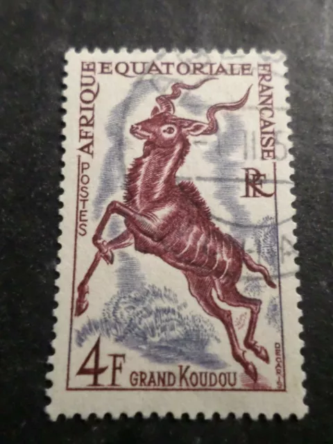 Aef - 1957, Stamp 241, Animals Wild, Grand Kudu, Obliterated