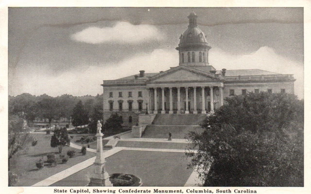 Postcard SC Columbia State Capitol Confederate Monument Vintage PC H1050